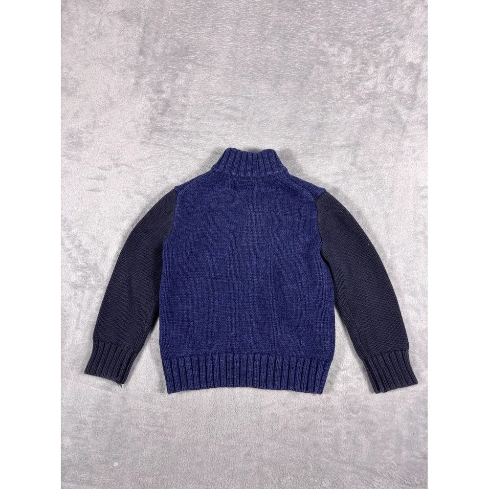 Polo Ralph Lauren Big Pony Quarter Zip Sweater Boys Size 5 Blue Knit Pullover
